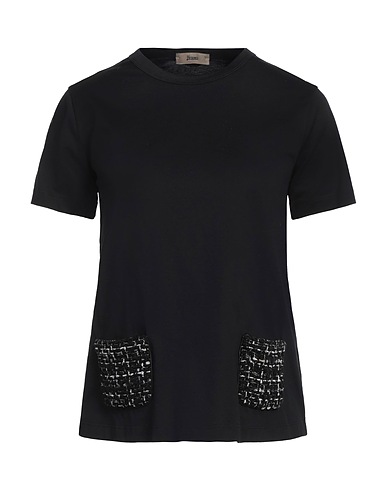 HERNO T-shirt Black 100% Cotton, Acrylic, Polyester, Wool, Polyamide