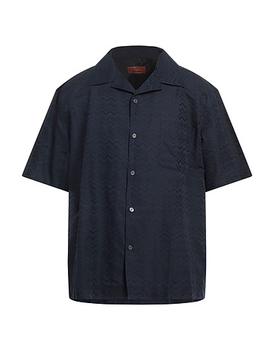 MISSONI Einfarbiges Hemd Nachtblau 58% Baumwolle, 42% Leinen