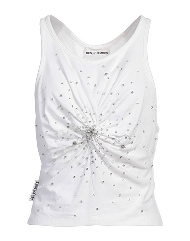 DES_PHEMMES Vest White 97% Cotton, 3% Elastane