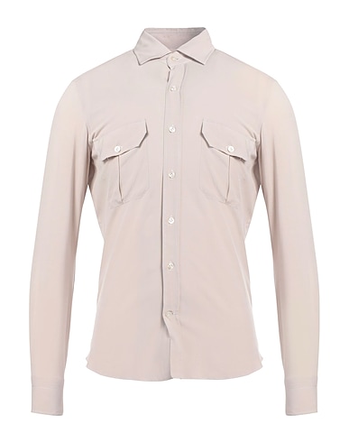 GIANNETTO PORTOFINO Camicia tinta unita Grigio chiaro 100% Viscosa