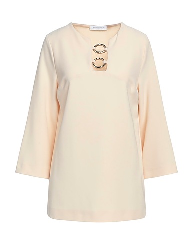 SIMONA CORSELLINI Top Beige 94% Polyester, 6% Elastane