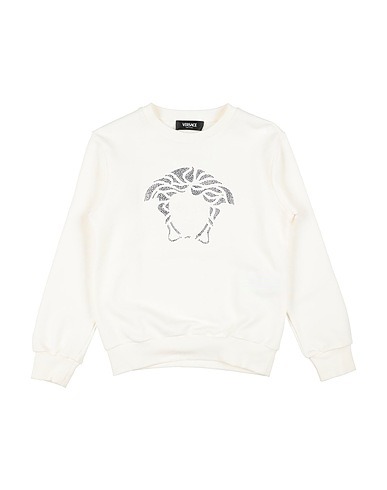 VERSACE YOUNG Sweatshirt White 100% Cotton, Viscose, Polyester, Glass, Crystal
