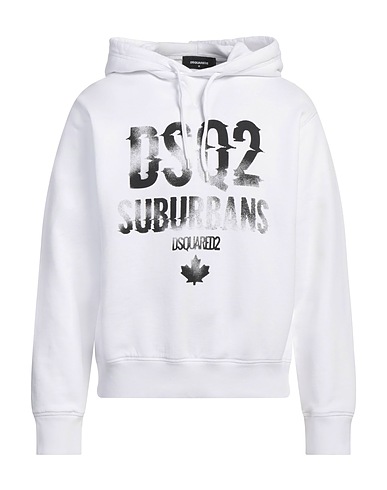 DSQUARED2 Hooded track jacket  White 100% Cotton