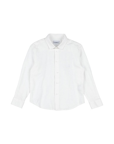 BIKKEMBERGS Solid colour shirt Ivory 70% Cotton, 30% Linen