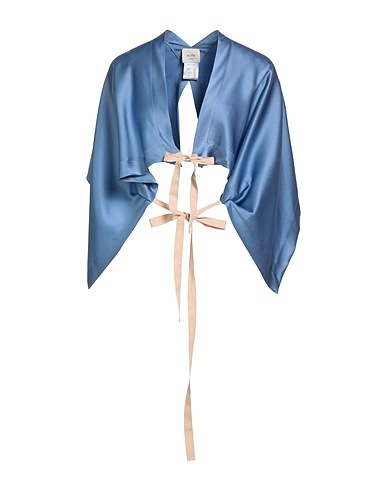 ALYSI One-shoulder top Light blue 71% Acetate, 29% Viscose