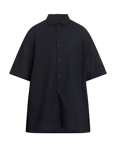 GIORGIO ARMANI ストライプ柄シャツ ミッドナイトブルー コットン 100%