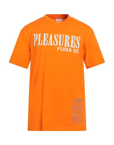 PUMA x PLEASURES T-shirt Orange 100% Cotton, Polyester