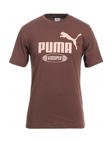 PUMA T-shirt X KIDSUPER STUDIOS Chocolate brown 100% Cotton, Polyester