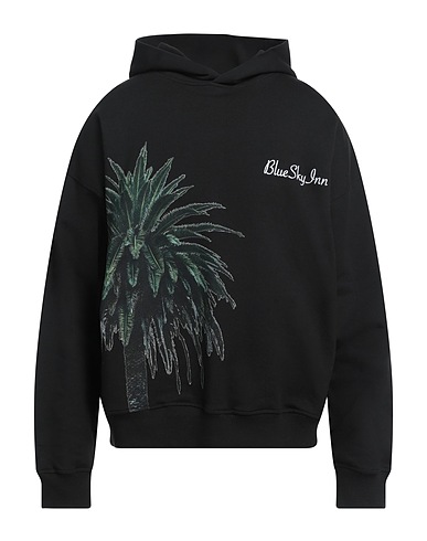 BLUE SKY INN Hooded track jacket  Black 100% Cotton, Elastane