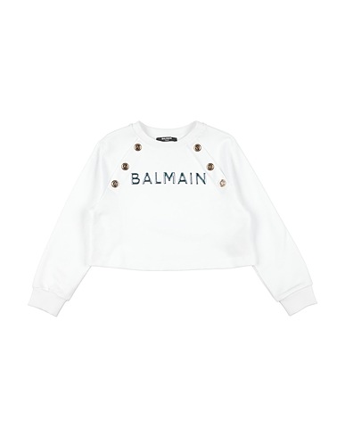BALMAIN Felpa Bianco 100% Cotone, Elastan