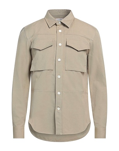 MCQUEEN Solid colour shirt Beige 100% Cotton