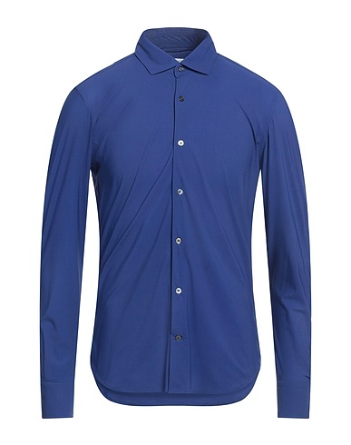 BORSA Patterned shirt Blue 74% Polyamide, 26% Elastane