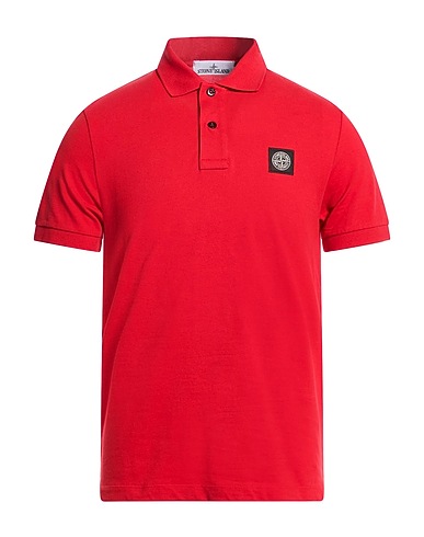 STONE ISLAND Polo shirt Red 95% Cotton, 5% Elastane