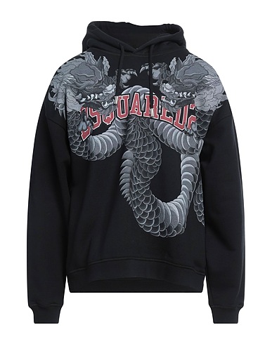 DSQUARED2 Felpa Nero 100% Cotone, Elastan