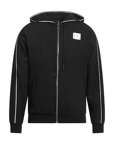 MAISON 9 Paris Hooded track jacket  Black 70% Polyester, 26% Viscose, 4% Elastane, Cotton