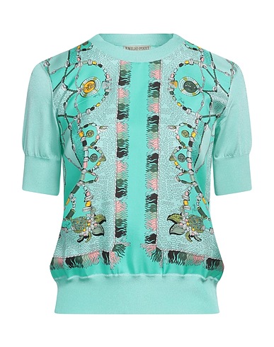 PUCCI Top Light green 85% Viscose, 11% Nylon, 4% Elastane, Silk