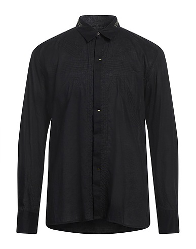 RICHMOND Solid colour shirt Black 100% Cotton