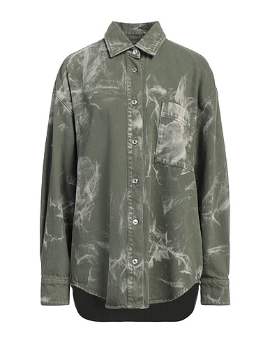 MSGM Shirts Military green 100% Cotton