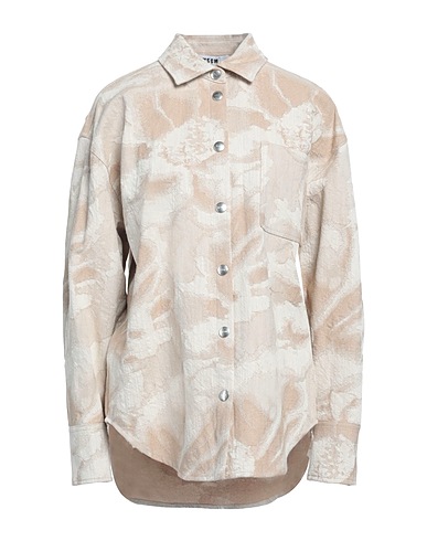 MSGM Shirts Beige 92% Cotton, 8% Elastane