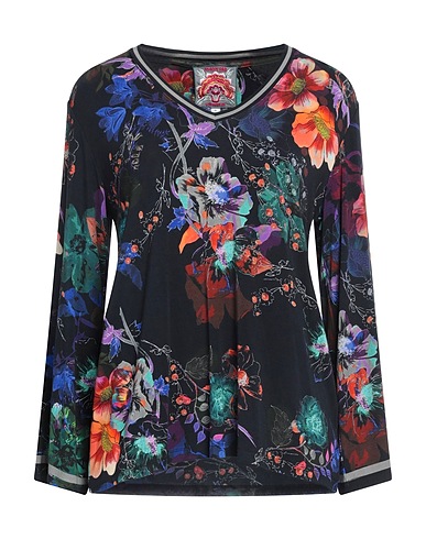JOHNNY WAS T-shirt Black 95% Rayon, 5% Elastane
