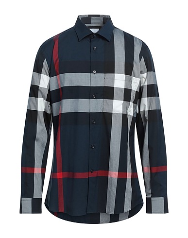 BURBERRY Chemise fantaisie Bleu marine 100% Coton