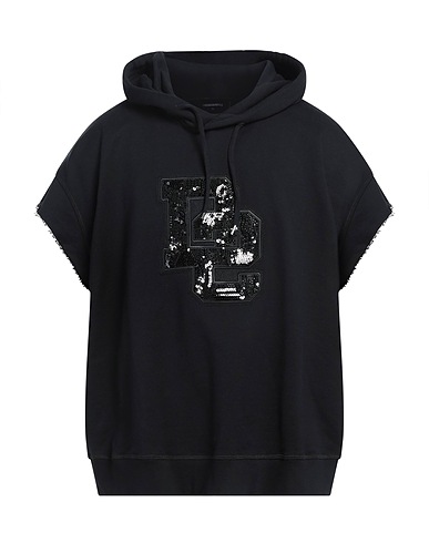DSQUARED2 Hooded sweatshirt Black 100% Cotton, Elastane