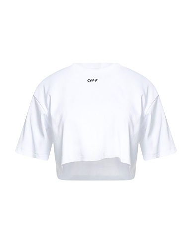 OFF-WHITE™ Crop top Bianco 98% Cotone, 2% Elastan