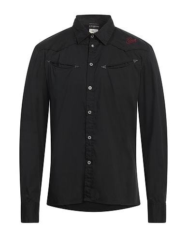 RICHMOND Shirts Black 95% Cotton, 5% Elastane