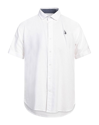 U.S.POLO ASSN. Chemise de couleur unie Blanc 55% Lin, 45% Coton