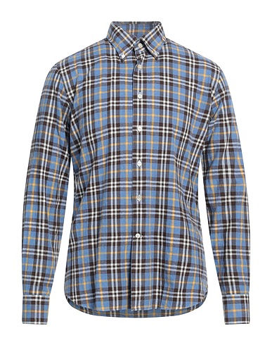 ALESSANDRO GHERARDI Checked shirt Pastel blue 100% Cotton