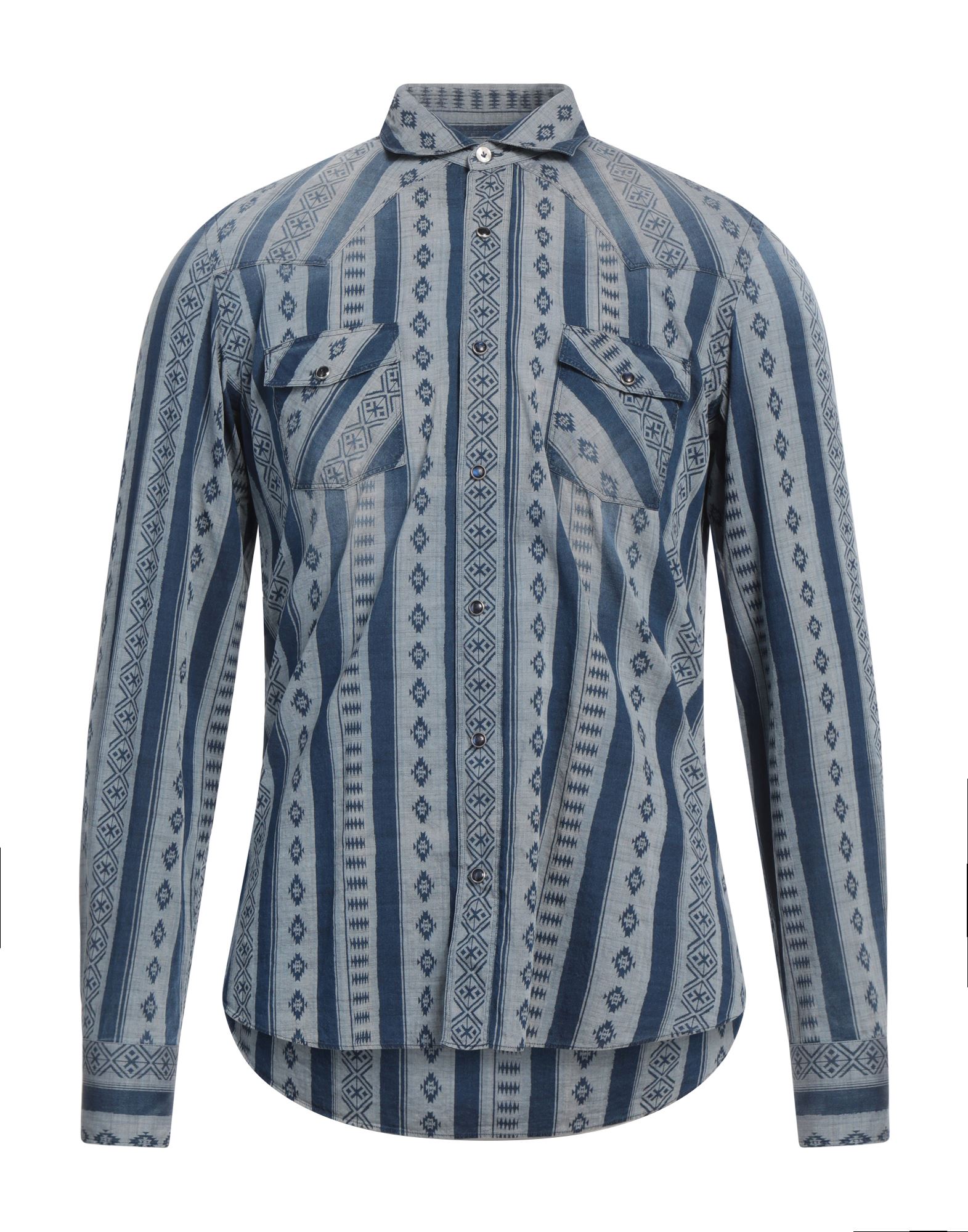 GIANNETTO PORTOFINO | Slate blue Men's Patterned Shirt | YOOX
