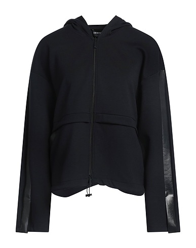 EMPORIO ARMANI Hooded track jacket  Black 68% Polyester, 26% Viscose, 6% Elastane