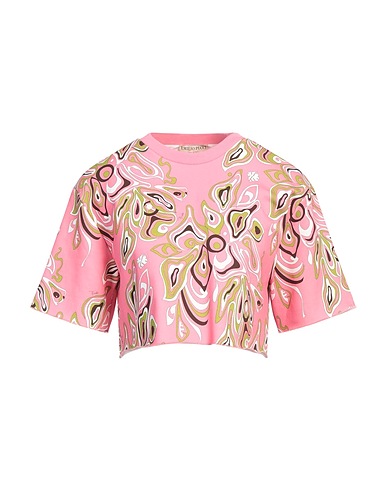 PUCCI TOPS & TEES Pink 100% Cotton, Polyester, Polyamide, Elastane