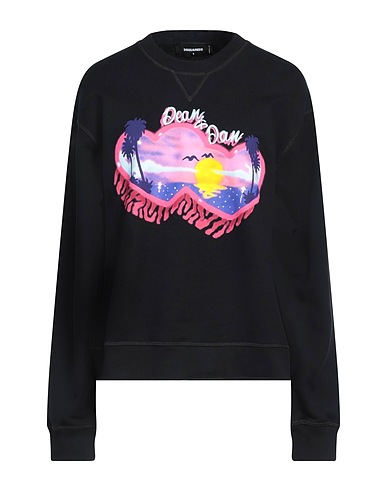 DSQUARED2 Sweatshirt Schwarz 100% Baumwolle, Elastan