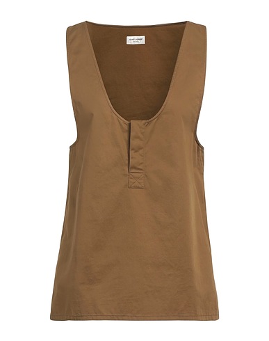 SAINT LAURENT Top Military green 86% Cotton, 14% Linen