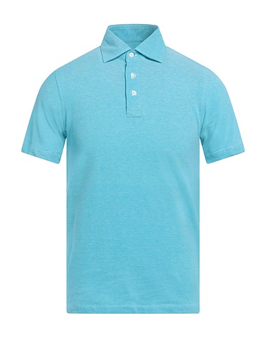 LUIGI BORRELLI NAPOLI Polo shirt Turquoise 100% Cotton