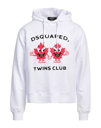 DSQUARED2 Hooded track jacket  White 100% Cotton