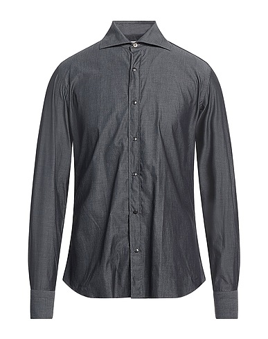 GIANNETTO PORTOFINO Solid color shirt Charcoal 100% Cotton