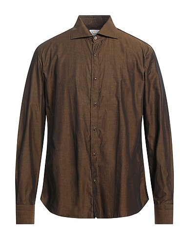 GIANNETTO PORTOFINO Solid color shirt Khaki 100% Cotton