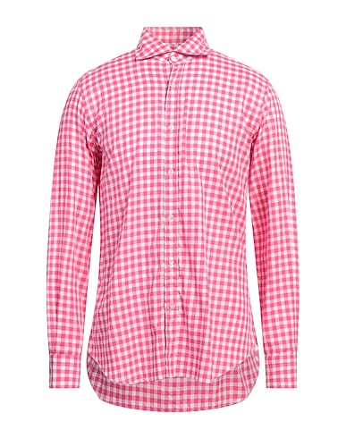GIANNETTO PORTOFINO Checked shirt Fuchsia 100% Cotton