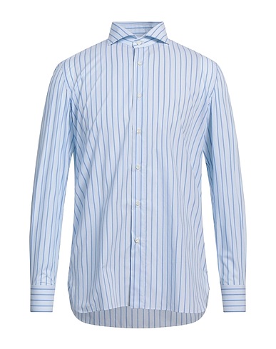 LUIGI BORRELLI NAPOLI Striped shirt Sky blue 100% Cotton