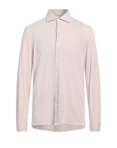 LUIGI BORRELLI NAPOLI Solid color shirt Beige 100% Cotton