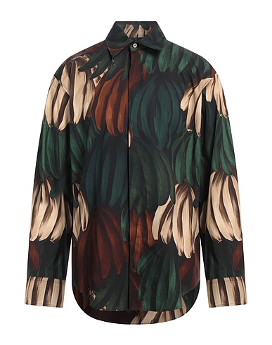 MSGM Patterned shirt Dark brown 100% Cotton
