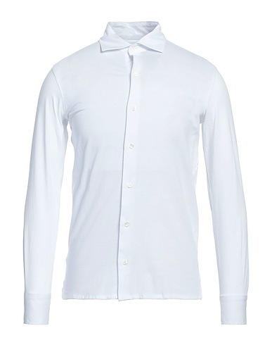 LUIGI BORRELLI NAPOLI Solid color shirt White 100% Cotton