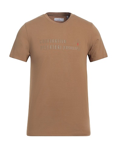 COOPERATIVA PESCATORI POSILLIPO Ｔシャツ カーキ コットン 94% / ポリウレタン 6%