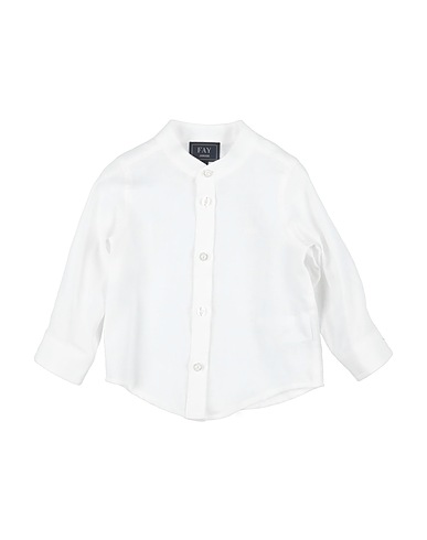 FAY Solid colour shirt White 100% Linen