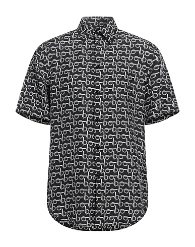 BURBERRY PRORSUM Hemd mit Muster Schwarz 100% Seide