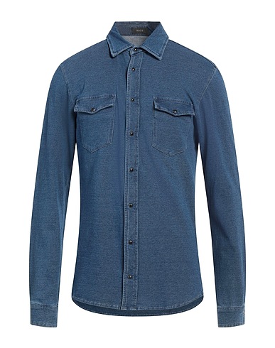 KAOS JEANS Denim shirt Blue 95% Cotton, 5% Elastane