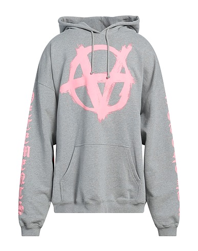 VETEMENTS Hooded track jacket  Grey 80% Cotton, 20% Polyester