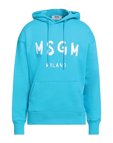 MSGM Hooded track jacket  Turquoise 100% Cotton